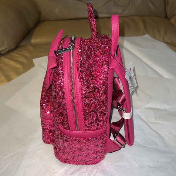 Minnie Mouse Sequin Loungefly Mini Backpack – Magenta - Picture 11 of 14